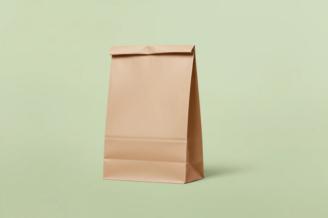 Kraft takeaway paper bags 14" x 9" x 5" inches